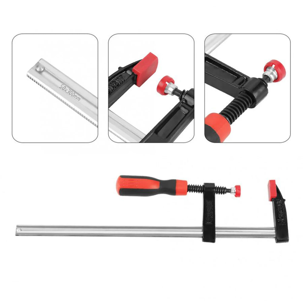 4Pcs Bar Clamp F Clamp Woodworking F Clamp Heavy Duty F Clamps Woodworking Bar Clips Quick Slide DIY Hand Tool Kit 50*300mm