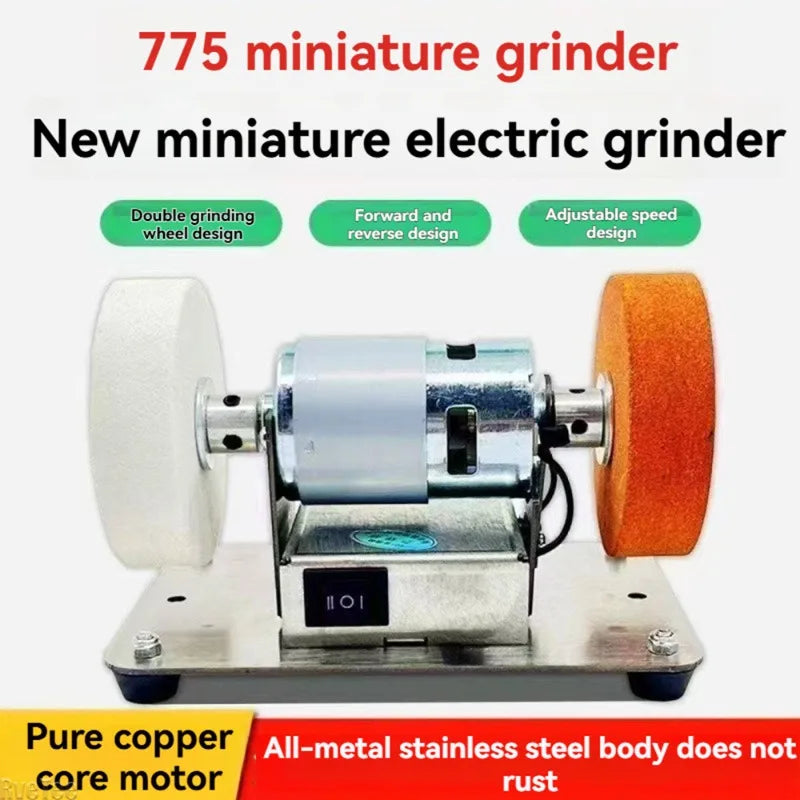Bench Grinder Double Wheel Mini Electric Polishing Machine DIY Jewelry Polisher Knife Sharpening Sander Table Motor Power Tools