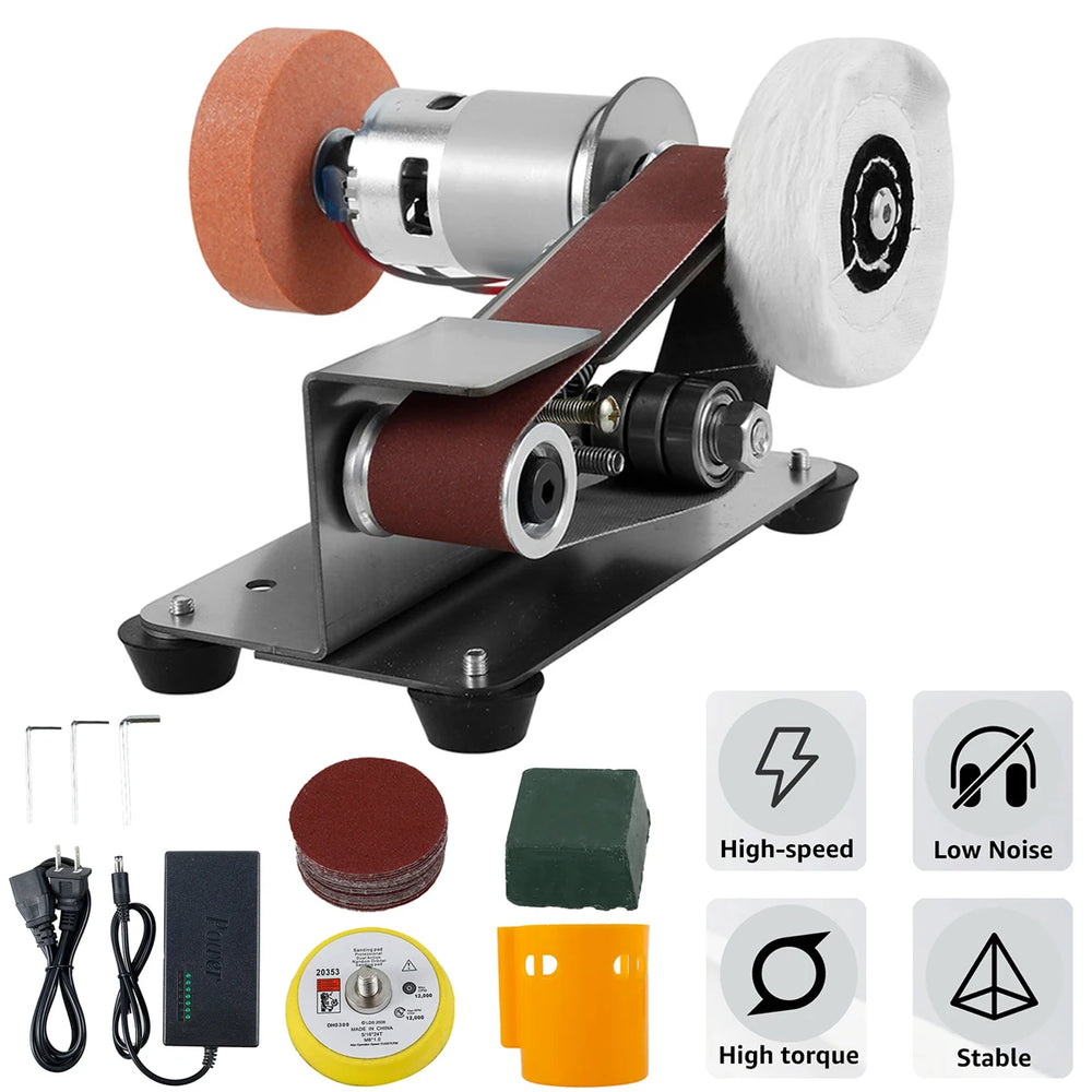 110V/220V Mini Electric Belt Sander DIY Polishing Grinding Machine Cutter Edges SharpenerMultifunctional Grinder Power Tool