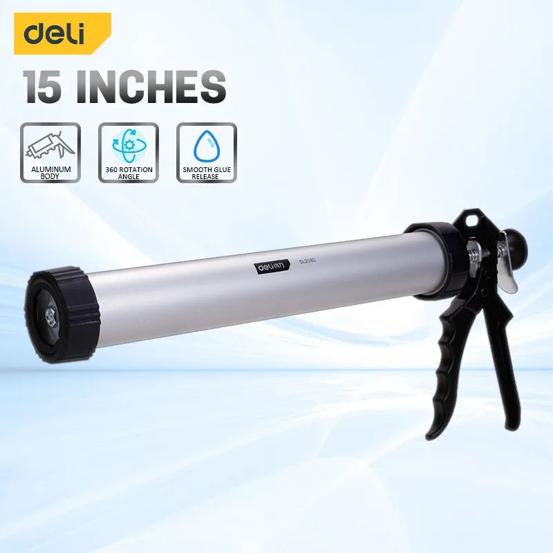 15'' Caulking Gun Adjustable Hand Caulk Gun Anti-dripping Regulating Sealant Silicone Gun with Grip Multifunction Caulking Tools