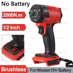 18V Brushless Wireless Electric Wrench for Car Truck Repair Impact Drill Rechargeable Electric Screwdriver Tool No Battery