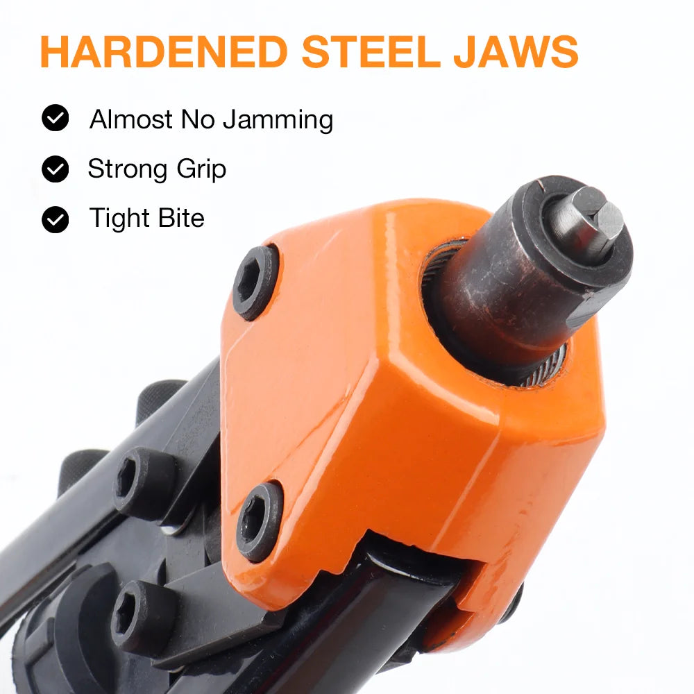 Rivet Gun Set, Manual Riveting Tool, Suitable For 2.4/3.2/4.0/4.8/6.4mm Rivets Home Rivet Gun Including 250 Rivets 5 Drill Bits
