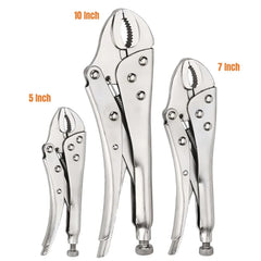 5 /7/10 Inch Locking Plier,Heavy-duty Powerful Curved Jaw Pliers,Multifunctional Pressure Pliers,Spanner Wrench Plier Lock Tools