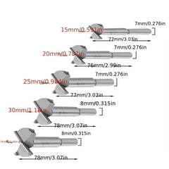 ‌"5PCS Wood Hole Saw Set - 15/20/25/30/35mm Drill Bits for Hinge Boring, Pilot Holes & Woodworking | Hole Opener Cutter"‌