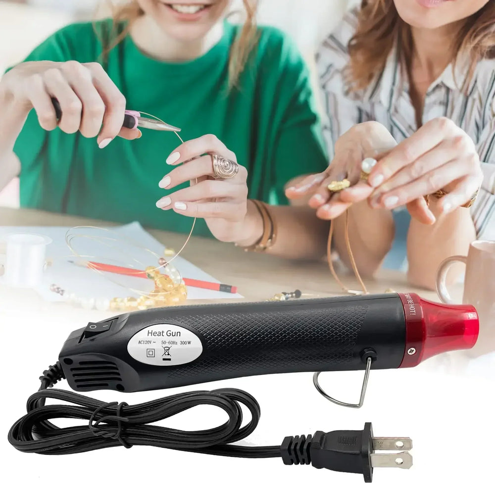 Heat Gun, Mini Hot Air Gun for DIY Crafts Portable Heat Air Gun Tool for Embossing Shrink Wrapping Drying Paint 220V/110V 300W