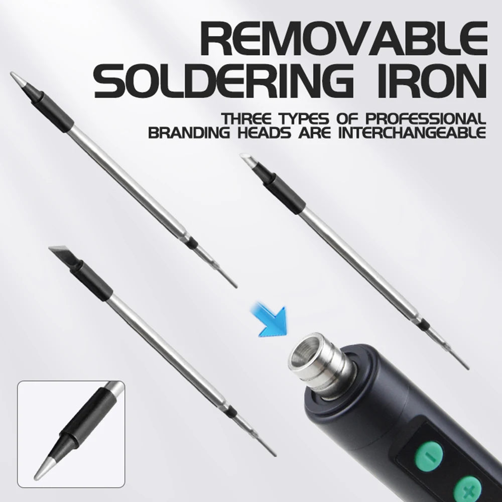 Wireless Soldering Iron with Intelligent Temperature Control Fast Heating Type-C Soldering Kit for Electronics Repair