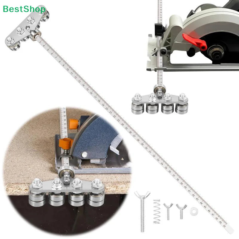 ♣Circular Saw Edge Guide with Roller Bearing, Precision Cutting Guide Tool for Circular Saw & Straight Cuts