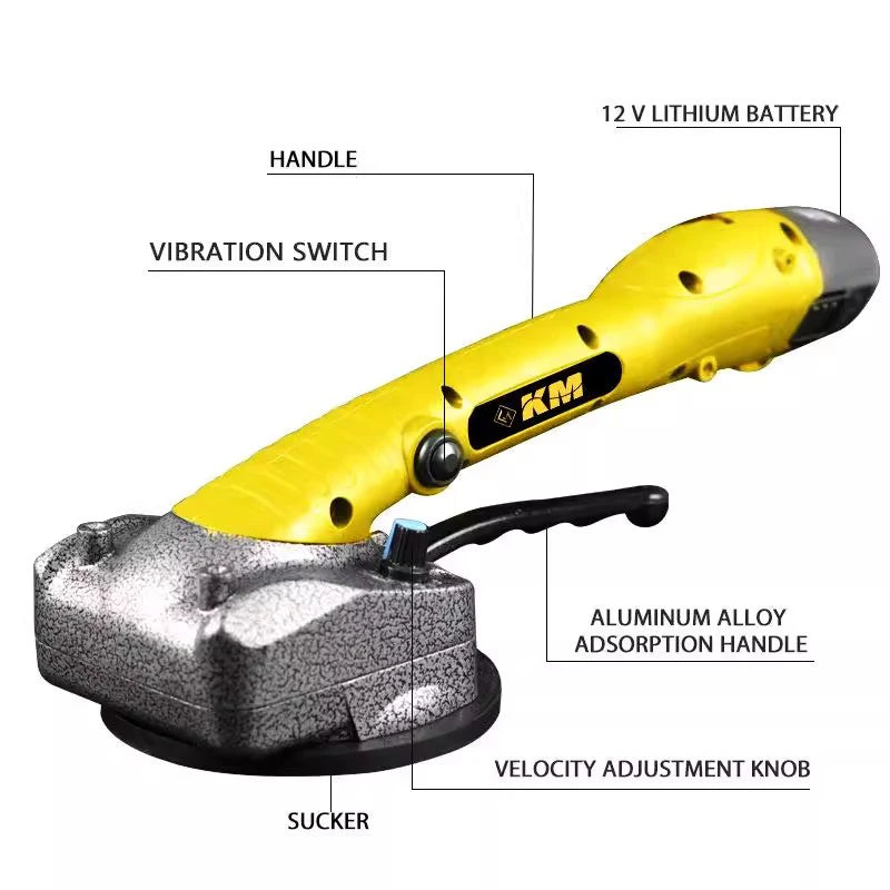 Electric Tile Tiler 12V One Electric and One Charging Paver Professional Tile Laying Hand Tools Portable Tiles Laying Machine