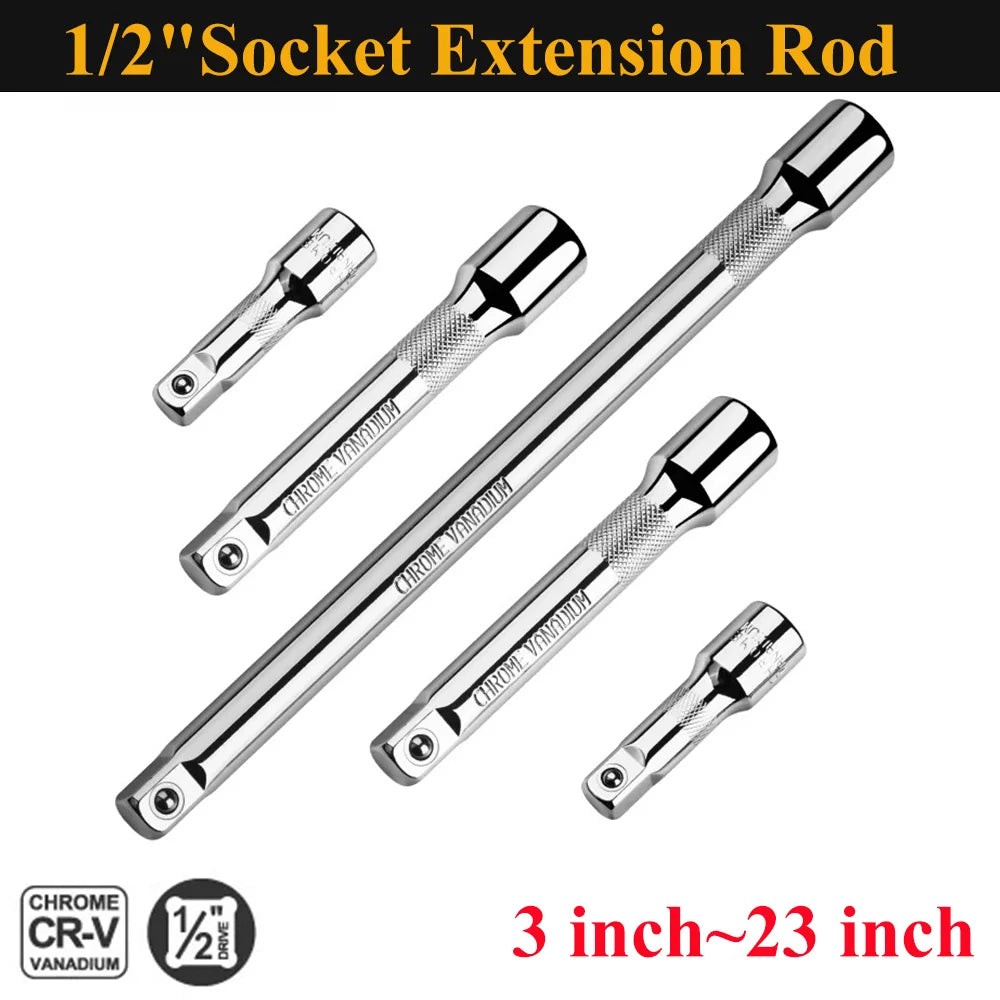 1/2"Socket Extension Rod 1/2" Drive Socket Extension Bar For Ratchet Wrench Use Essential Hand Tool Set  75mm 125mm 100mm 150mm