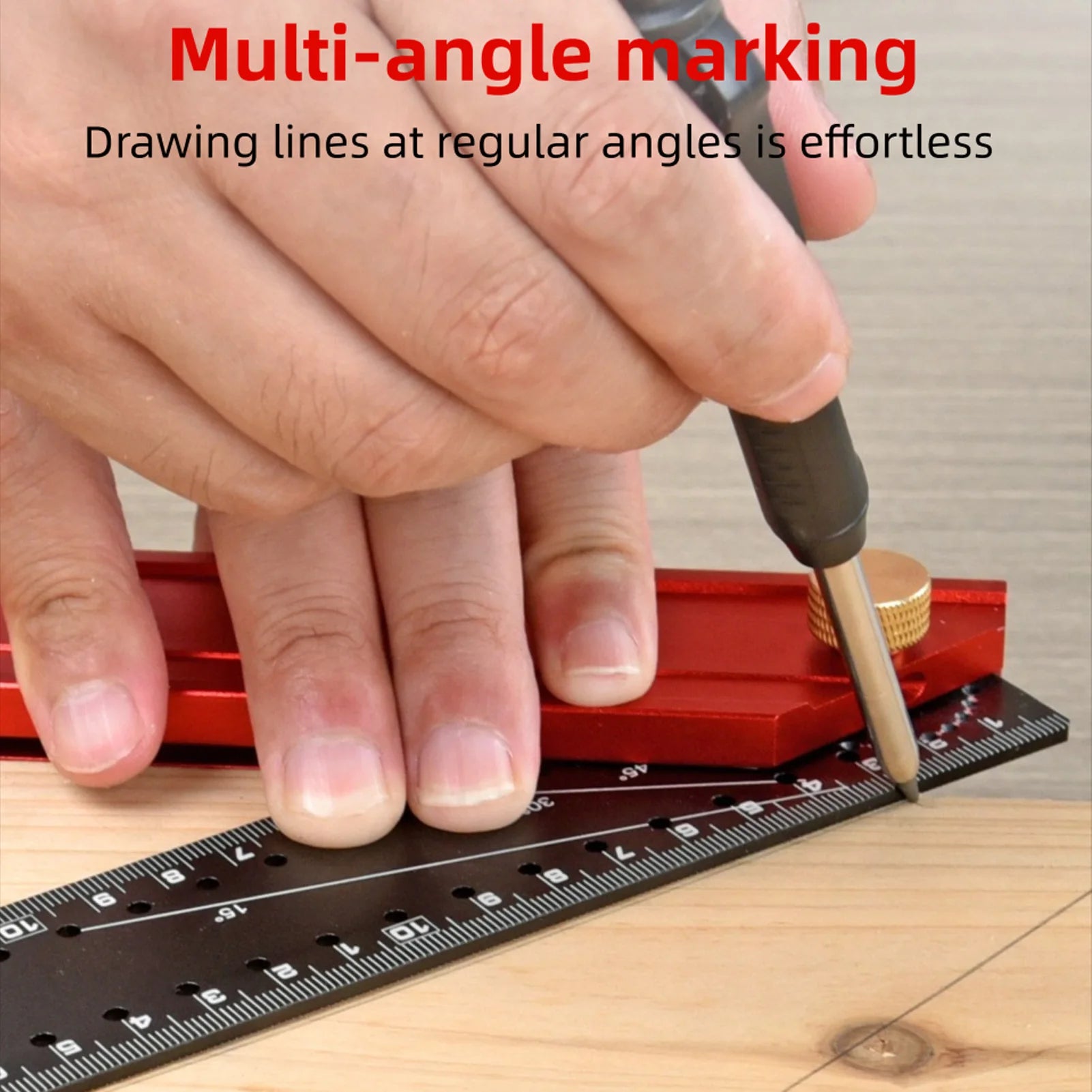 Carpenter Square Ruler Metric 300mm Aluminum Alloy Framing 90 Degree Right Angle Measurement Adjustable Marking Accurate