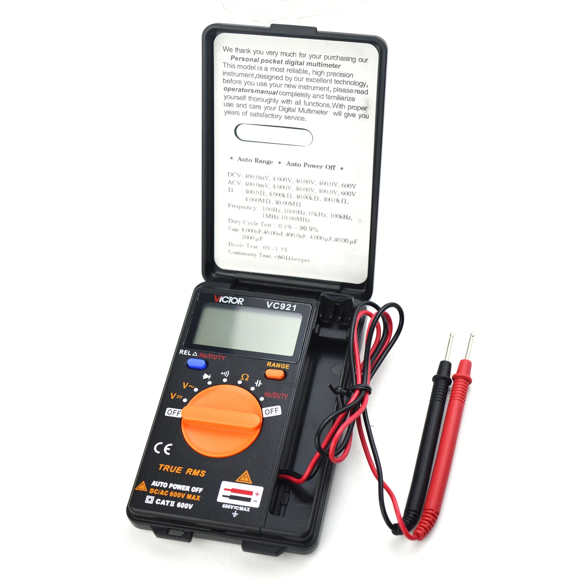 VICTOR VC921  Digital Multimeter DMM Integrated Personal DC AC Voltage Meter Pocket Capacitance Resistance Frequency Tester.