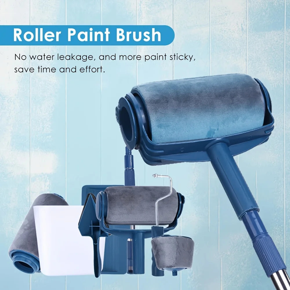 1 Set Multifunctional Paint Roller Corner Brush Handle Tools Wall Painting Roll DIY Household Easy to Operate Painting Brushes