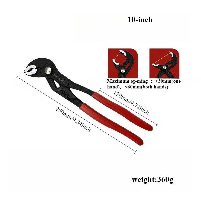7 10 12 Inch Quick Adjust V Jaw Tongue Groove Pliers Universal Plumbing Pliers Water Pump Pliers for Plumbing Work