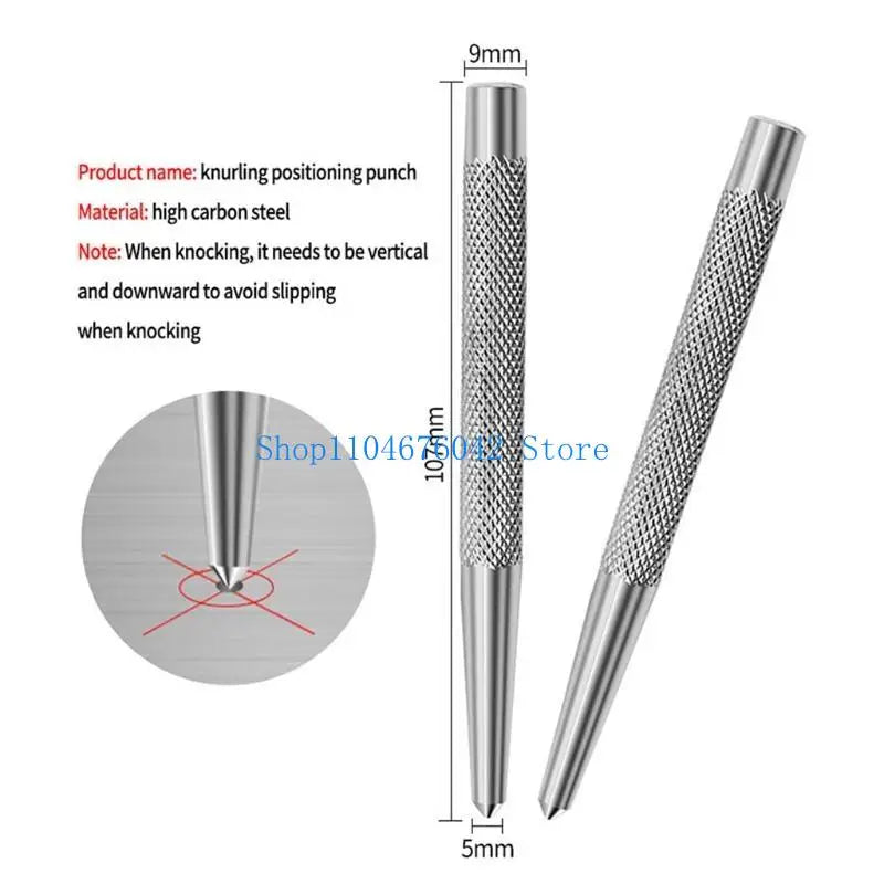 652F Super Strong Automatic Center Punch 5 inch Black Steel Spring Loaded Center Hole Punch with Adjustable Tension