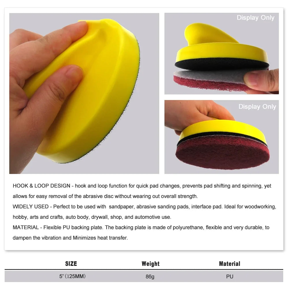 5/6 Inch Hand Sanding Block PU Foam Sandpaper Backing Polishing Pad