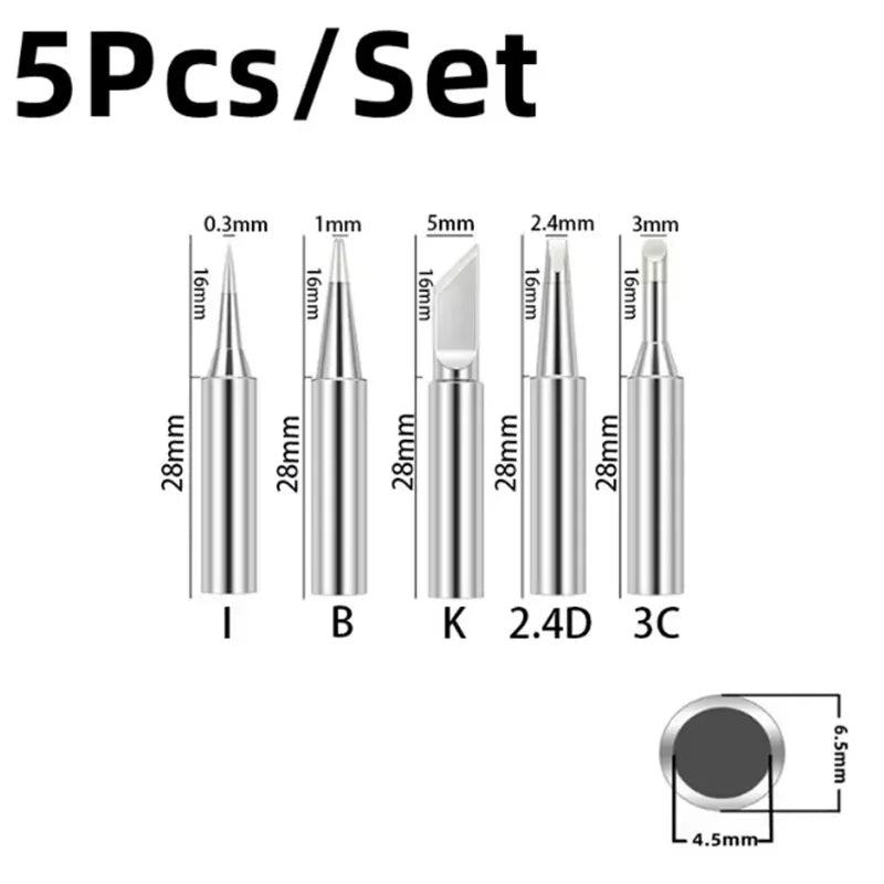 5 pieces of soldering irons with a 900M iron head set, hot bare copper electric iron heads