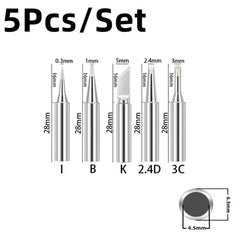 5 pieces of soldering irons with a 900M iron head set, hot bare copper electric iron heads