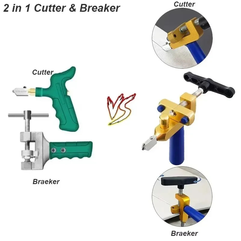 2 In 1 Glass Ceramic Tile Cutter Opener Breaker Tile Wheel Diamond Roller Cutting Manual Diamond With Knife Hand Tools