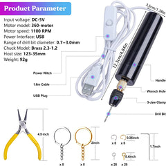 Handheld Mini Electric Drill DIY Electric USB Electric Drill Tools For Epoxy Resin Making DIY Jewelry Pendant Making Power Tools