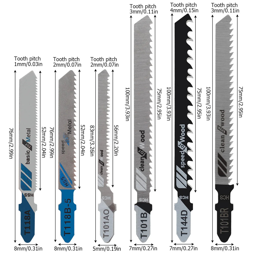10/50pcs Jig Saw Blade Set T-shank Jigsaw Blade Wood Thin Metal Cutting Tool for DEWALT/Bosch/Hitachi/Makita/Milwaukee/Metabo