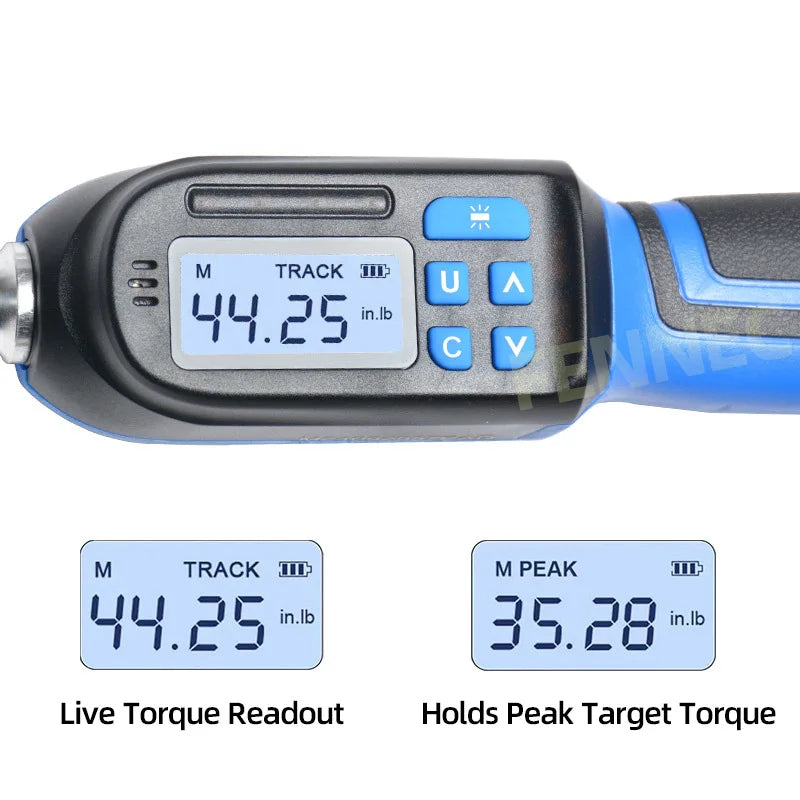 Digital Preset Torque Wrench 3/8" 1/4" Bidirectional Ratchet Head ±2% High Accuracy  Professional Adjustable Repair Hand Tools