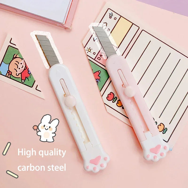 Utility Knife Box Cutter Mini Cute Knife Portable Express Package Removal Knife Student Office Tools Paper Cutting Paper Cutter
