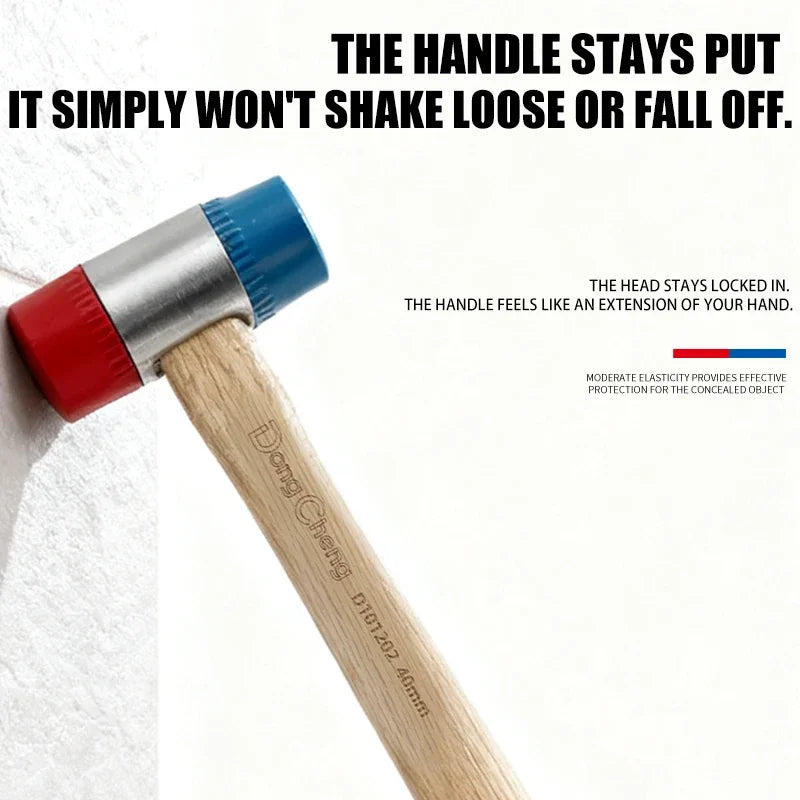 30mm 35mm 40mm Durable Eco-Friendly Rubber Mallet Hammer with Wooden Handle Repair Hammer Practical Multifunction Rubber Hammer