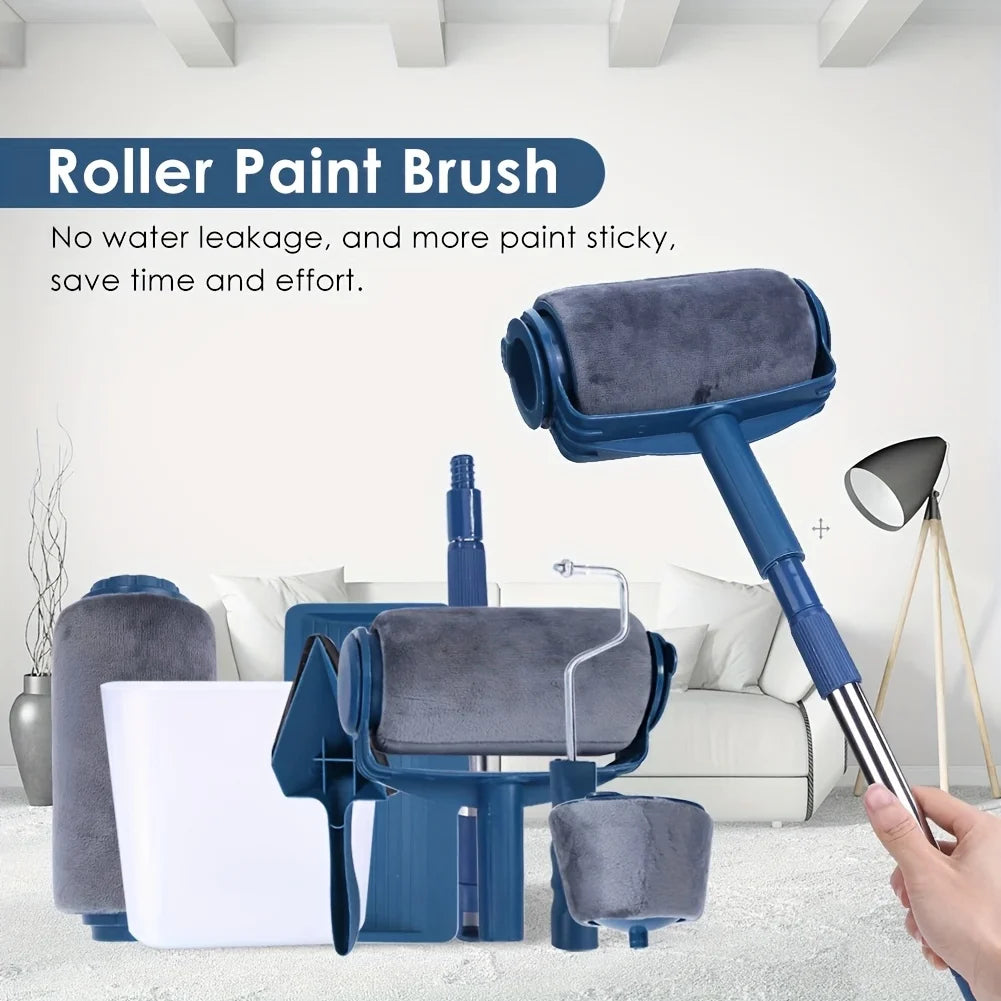 1 Set Multifunctional Paint Roller Corner Brush Handle Tools Wall Painting Roll DIY Household Easy to Operate Painting Brushes