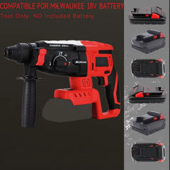 Rotary Hammer Drill For Mi.lwaukee M18 2.6J Hammer Drill With 4 Modes 360° Rotating Handle SDS-Plus Chuck Brushless Motor