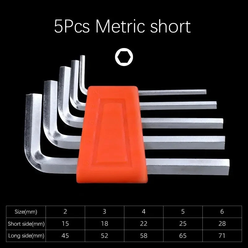 5/8/11 Pcs Allen Metric  Inch L Wrench Size Allen Key Short Arm Tool Set Easy To Carry In The Pocket