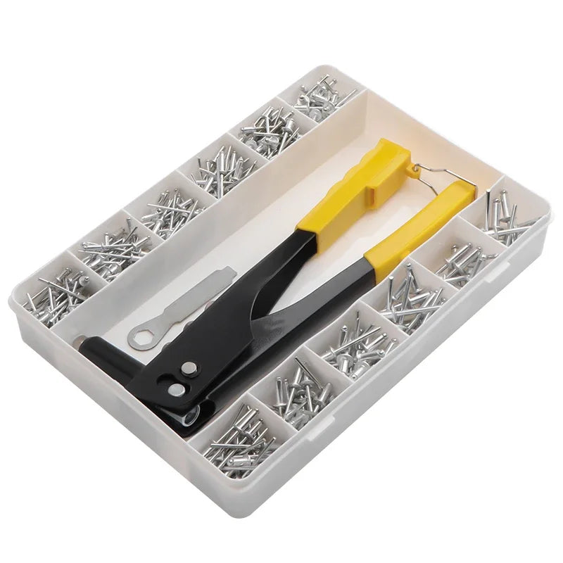 60/120/200/380 pcs Heavy Duty Riveter Gun Set Hand Riveter Blind Rivet Pliers Gun DIY Rivets Nut Automotive Tools for Home DIY