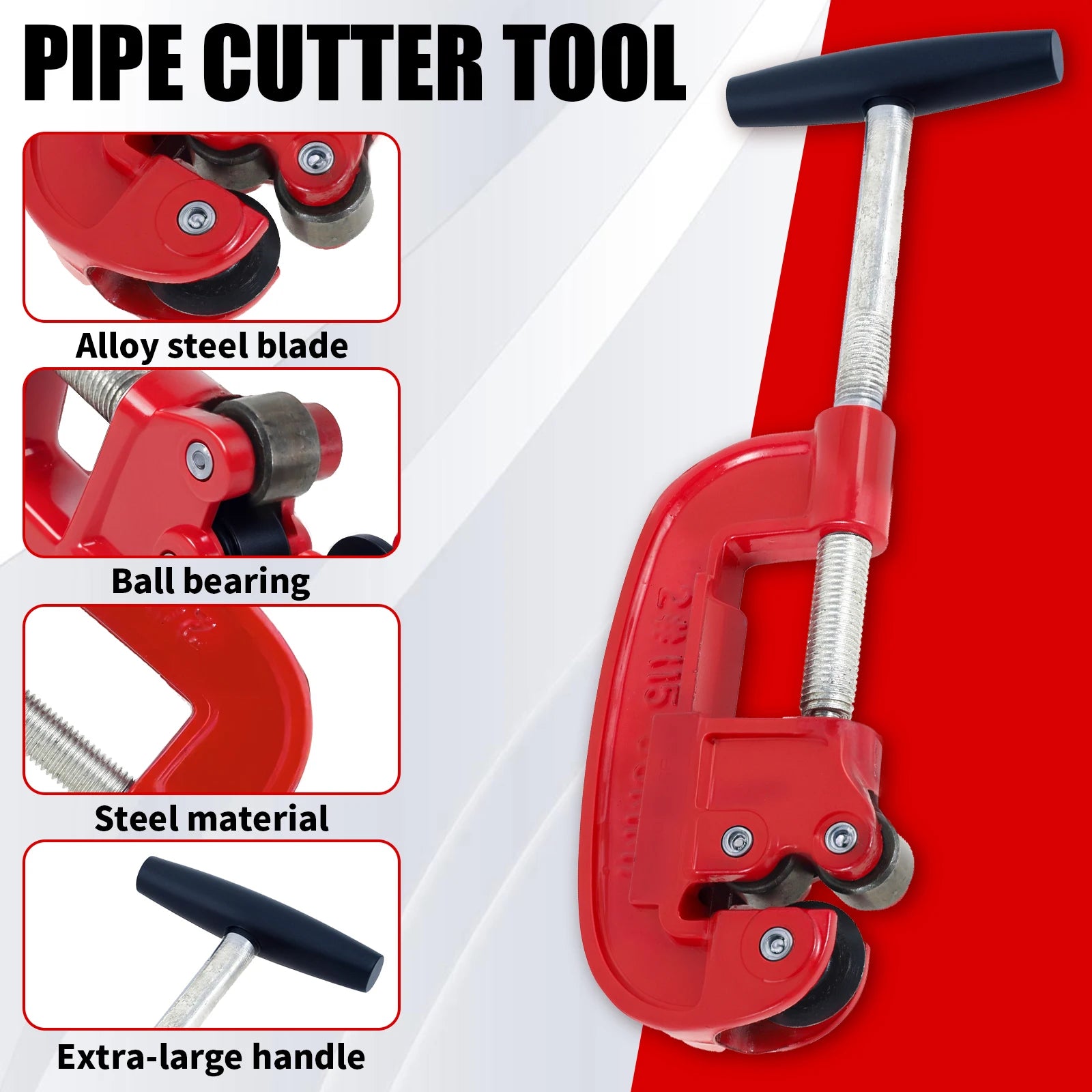Pipe Cutter Tool Metal Tube Cutter Heavy Duty Tubing Cutting Tool with Blade Precise Plumber Galvanized Pipe Cutting Tool