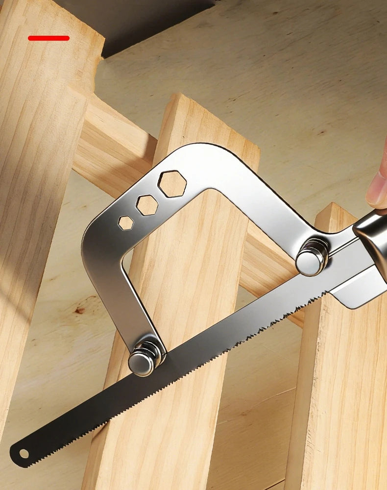 Mini Hacksaw Stainless Steel Frame Handmade Small Hacksaw Household DIY Handheld Saw for Wood / Plastic / Metal Cutting