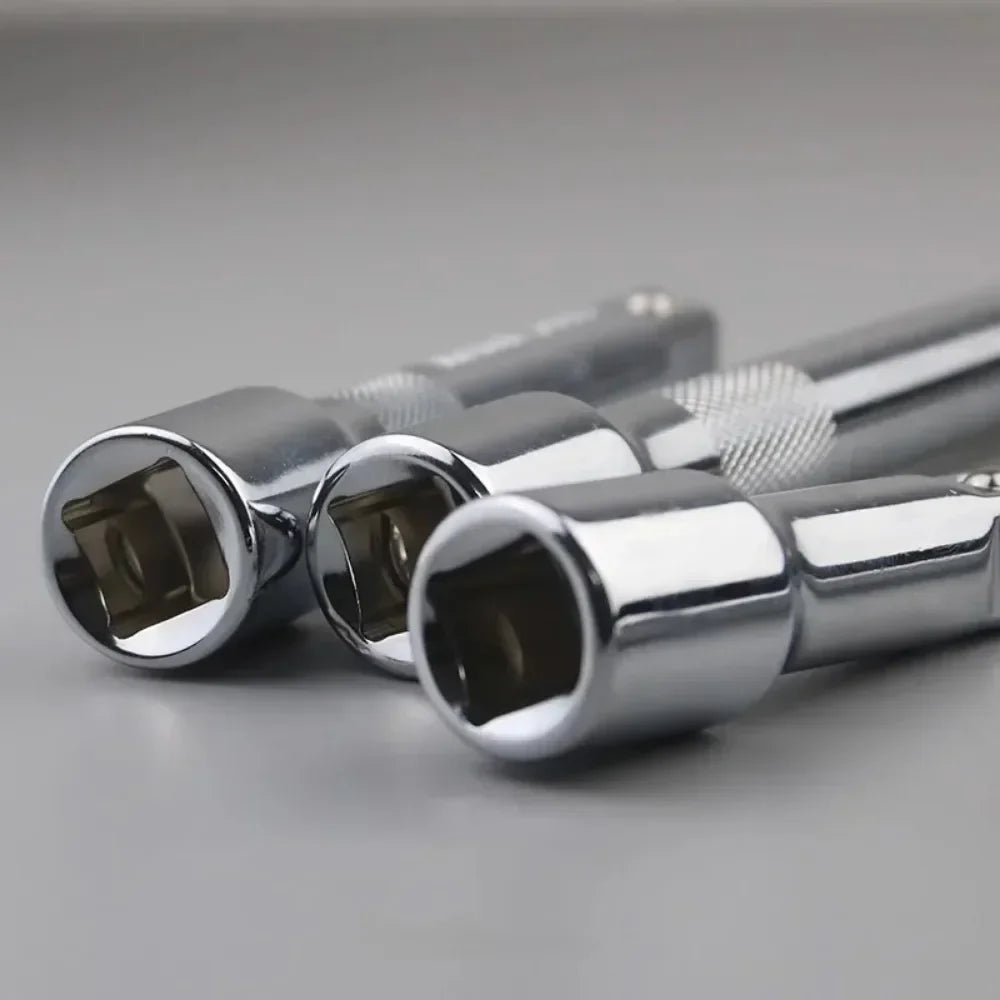 1/4" 3/8" 1/2" Drive Extension Set Socket Ratchet Wrench Extension Bar,50/100/150/250mm Ratchet Wrench Socket Extender Hand Tool