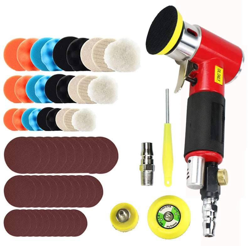 ASCOTT Random Orbit 2/3" Air Sander Mini Pneumatic Polishing Machine for Car Polishing High Speed Air Powered Orbital Polisher
