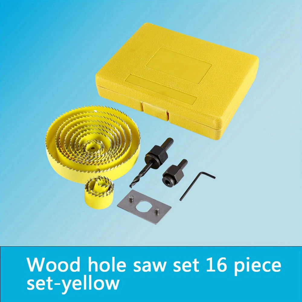16Pcs Hole Saw Set 3/4-5 Inch Carbide Drill Hole Cutter Kit with Drive Plate And Hex Key for Metal Wood Plastic Sawing