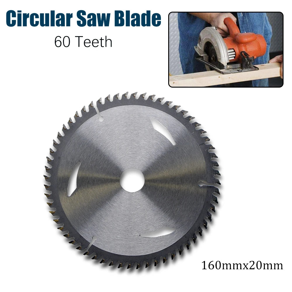 Circular Saw Blade 160mm x 20mm x 60T Circular Grinder Disc Cutting Wheel Saw Blade For Wood Metal Cutting Chainsaw Power Tools