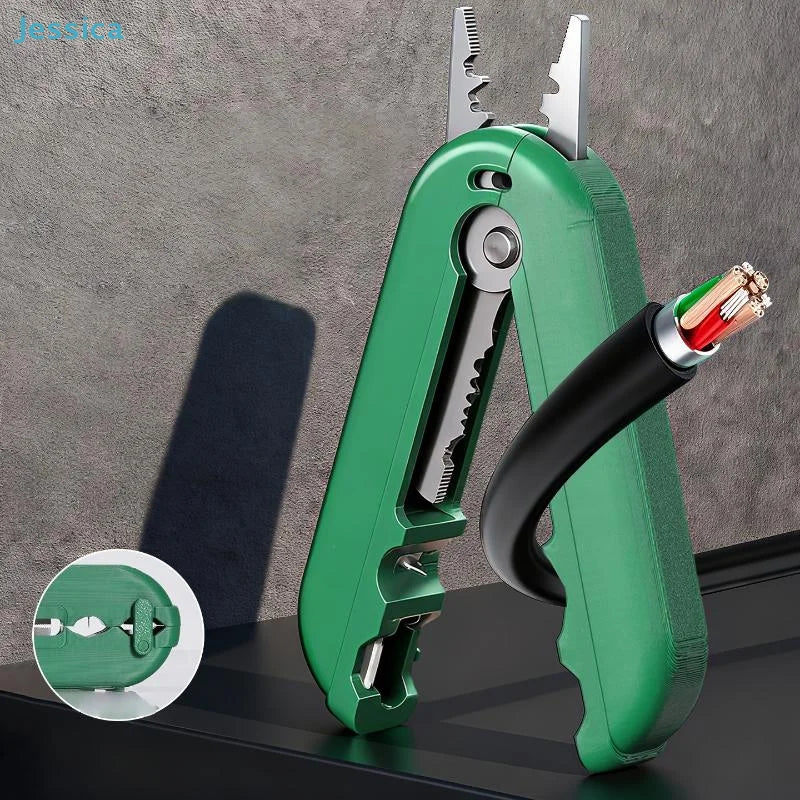 ♥Multifunctional Wire Stripper Tool - 3-in-1 Portable Cable Stripper for Electrical Wire Cutting & Stripping