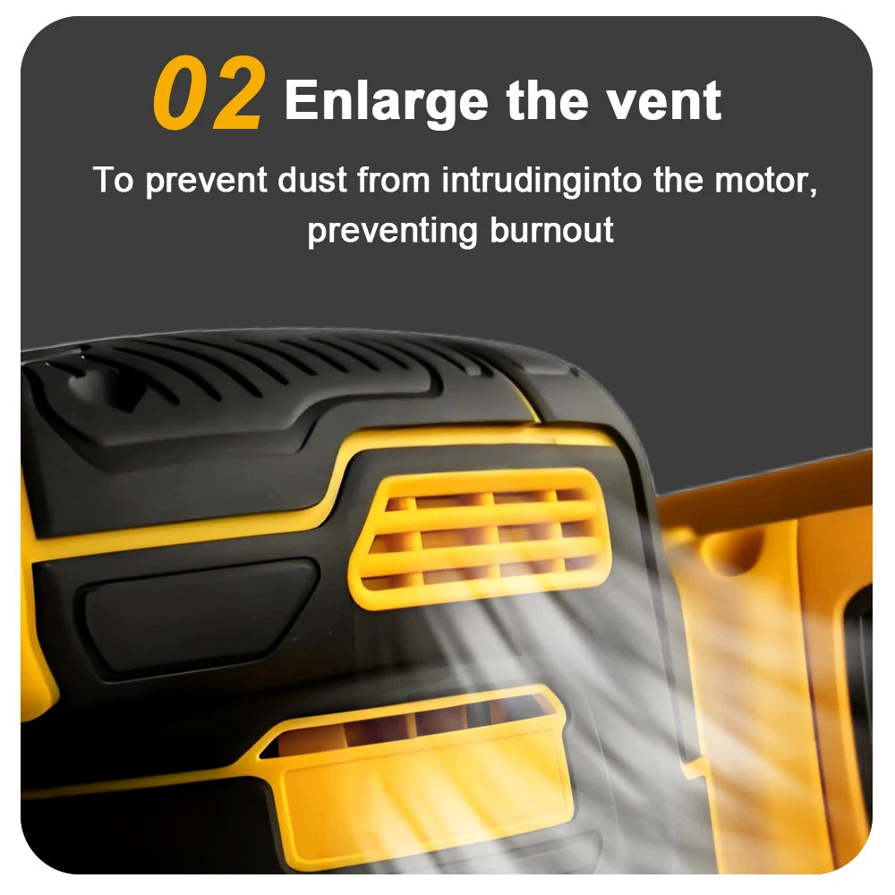 Electric Sander Mini Handheld Belt Sander High-Power Rechargeable Polisher 21V Brushless Cordless Circular Sander (No Battery)