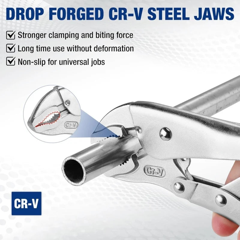 5 /7/10 Inch Locking Plier,Heavy-duty Powerful Curved Jaw Pliers,Multifunctional Pressure Pliers,Spanner Wrench Plier Lock Tools