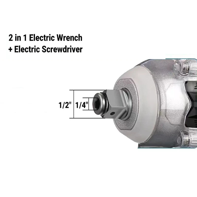 Electric Impact Wrench Brushless Motor Strong Torque 30000Amh Li-ion Battery LED Light Cordless Wrench Impact for Car Tires Tool