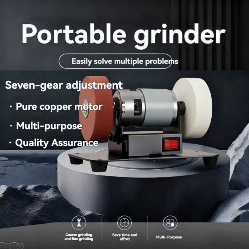 Bench Grinder Double Wheel Mini Electric Polishing Machine DIY Jewelry Polisher Knife Sharpening Sander Table Motor Power Tools