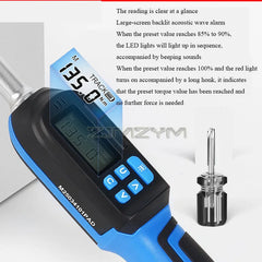 Accurate to ±2% Digital Torque Wrench 6.8-135N.m Electronic Preset Torque Ratchet Wrench With Buzzer LED Flash Notification