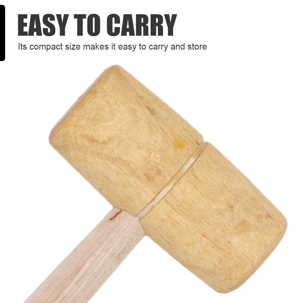 Wooden Hammer Round Head Leathercraft Wood Mallet Carpentry Hand Hammer for DIY Handicraft Woodworking Tool