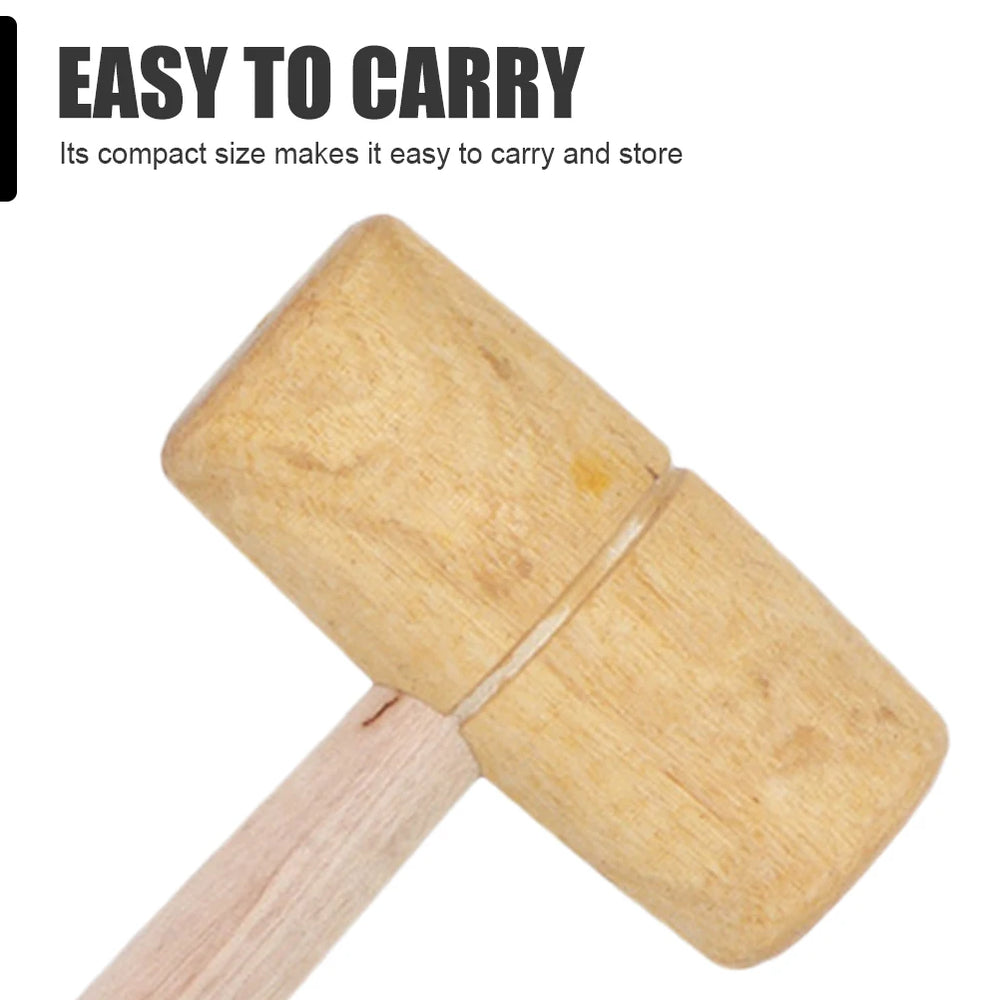 Wooden Hammer Round Head Leathercraft Wood Mallet Carpentry Hand Hammer for DIY Handicraft Woodworking Tool