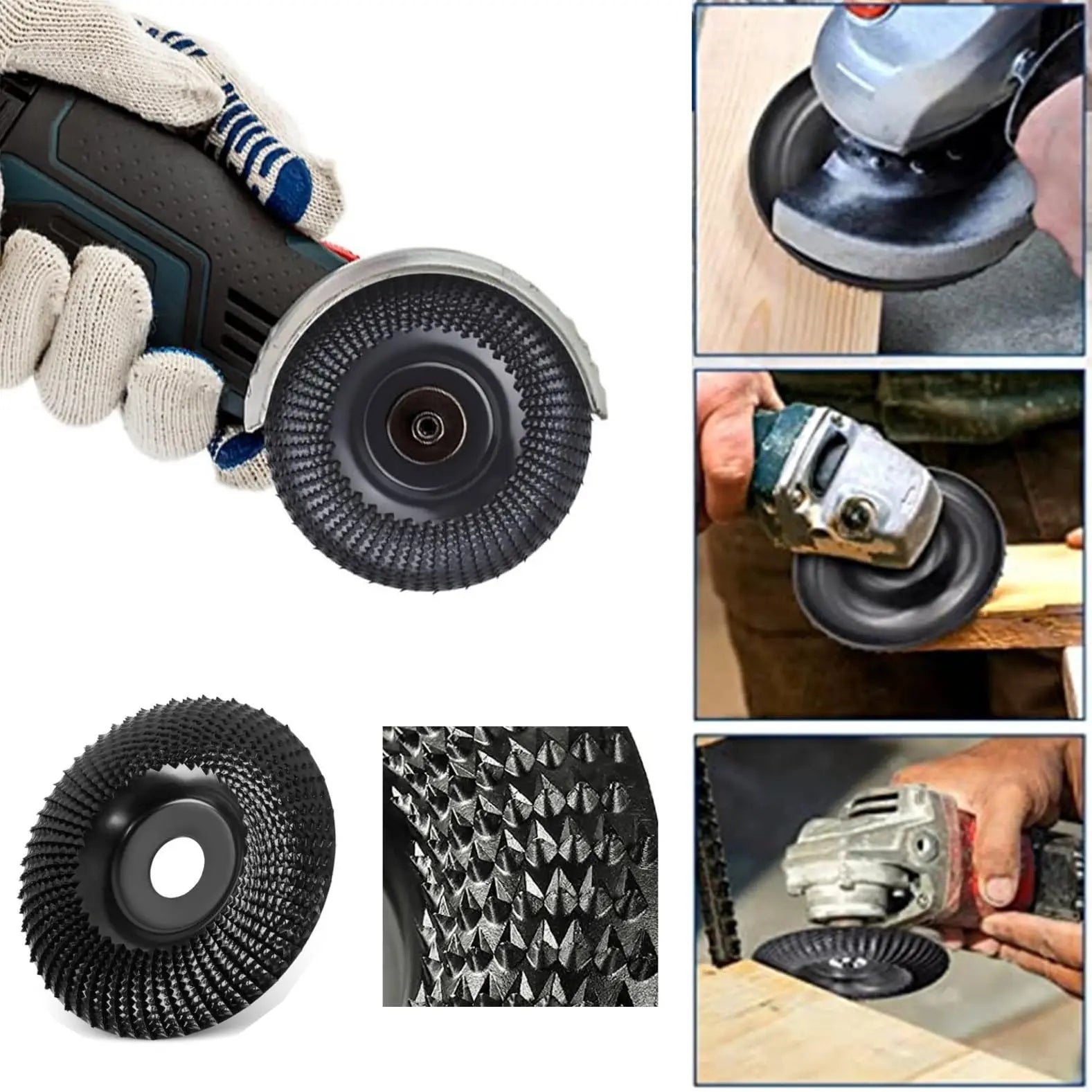 4 Inch Round Wood Angle Grinding Wheel Abrasive Disc Angle Grinder Carbide Coating 22mm Bore Shaping Sanding Carving Rotary Tool