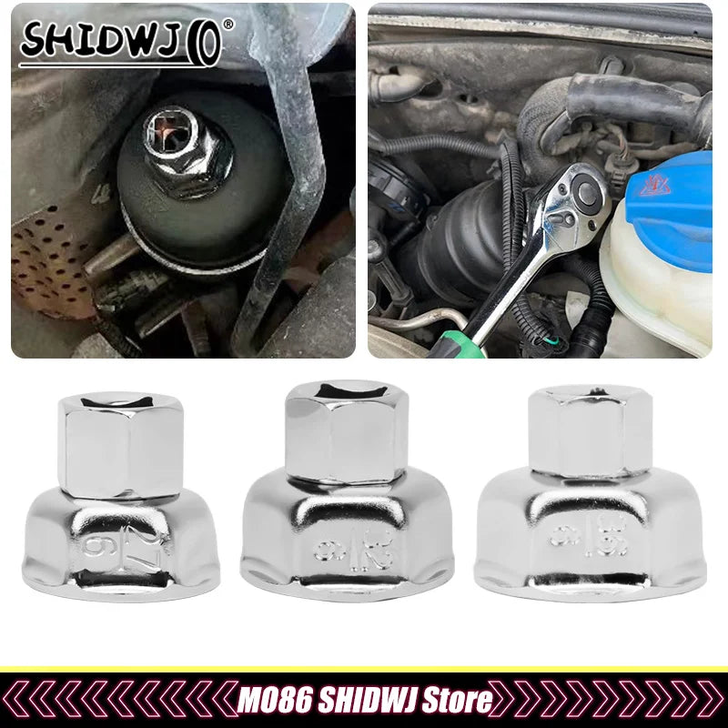 27/32/36MM Socket Wrench Auto Car Oil Filter Wrench Socket Remover Tool Suitable For Most Car Models Oil Filter Caps