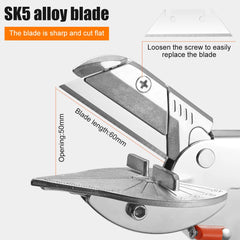 Miter Shears Adjustable 45-135° Sharp Trunking Shears Wood Plastic Multi Angle Miter Scissors with 2 Blades for Cutting Wood PVC