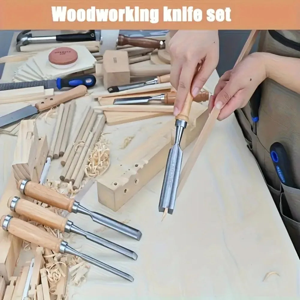 Professional Wood Carving Chisels 4PCS Set Half Gouge Woodworking Tool for Sculpture