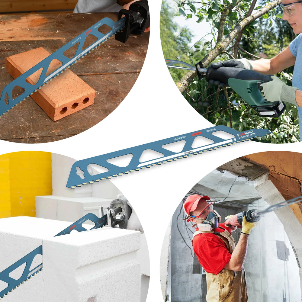 1PC Reciprocating Saw Blade - Hard Alloy Blade for Cutting Brick, Wood, Metal, PVC Tube, Porous Concrete Power Tool Accessories
